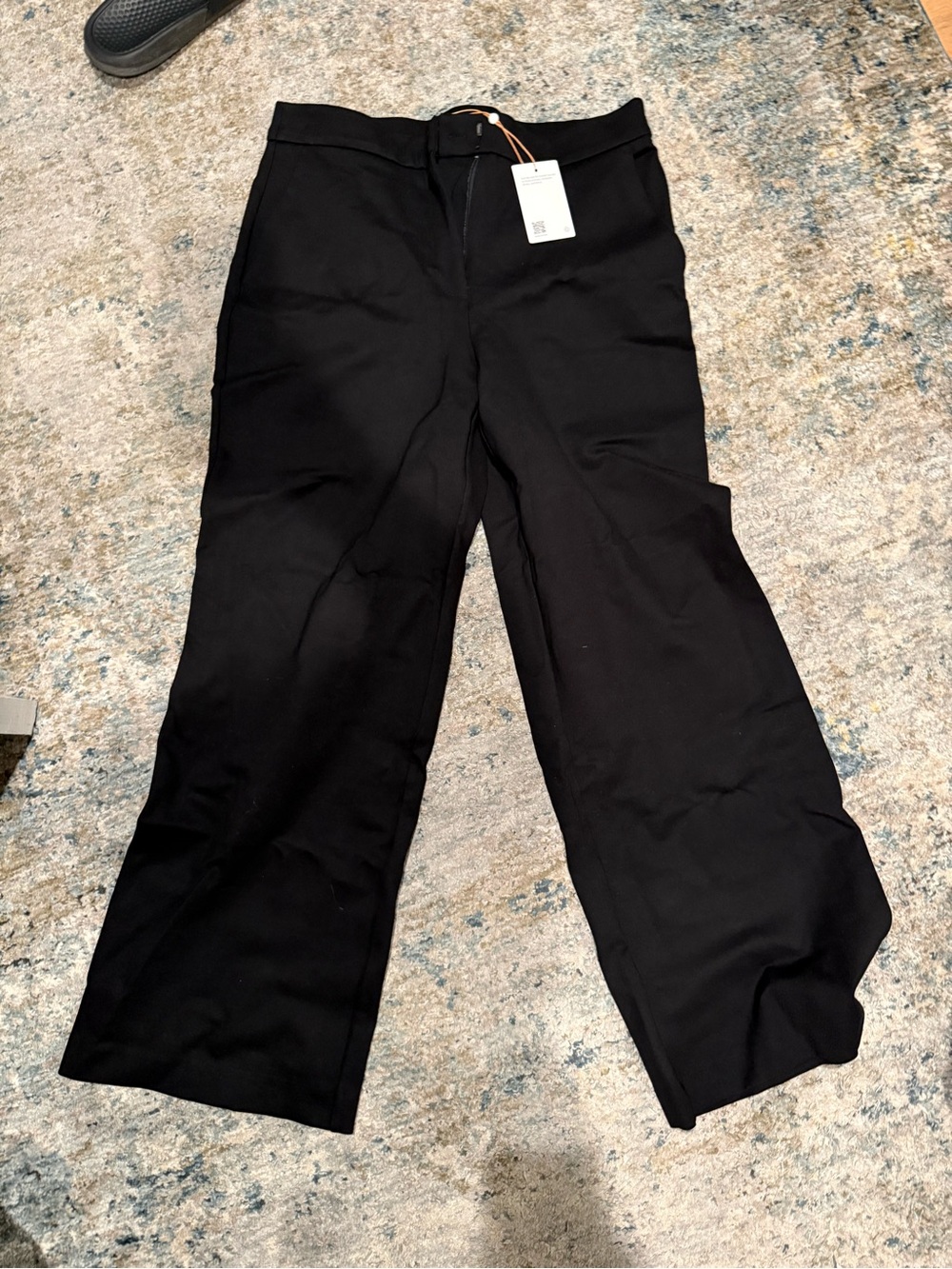 Quince Black Wide-Leg Trousers